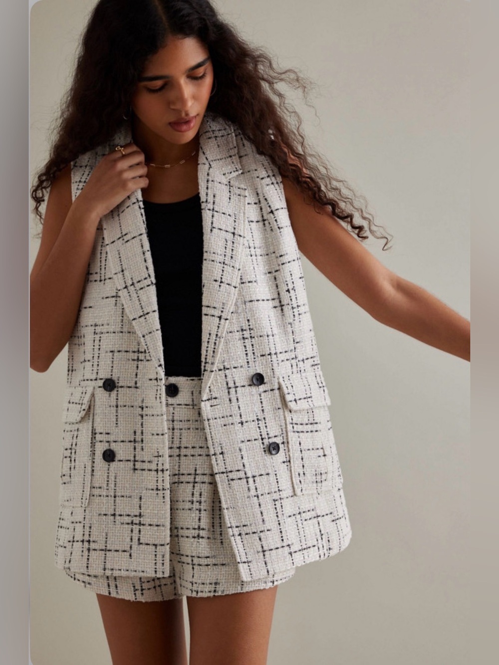 MAEVE - ANTHROPOLOGIE || Textured Tweed Sleeveless Blazer Vest. Sz. 12